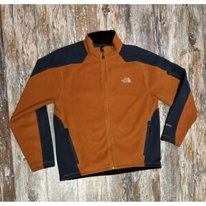 Mens The North Face Windwallfleece Full Zip Jacket Size Large Orange & Gray